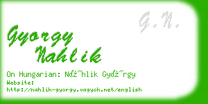 gyorgy nahlik business card